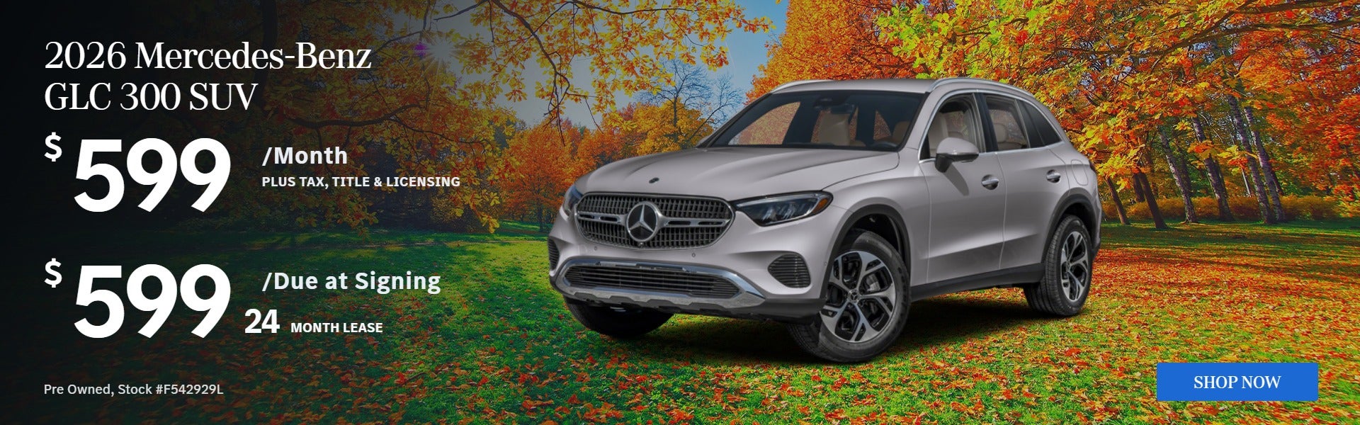 2026 GLC 300 SUV: $599/mo