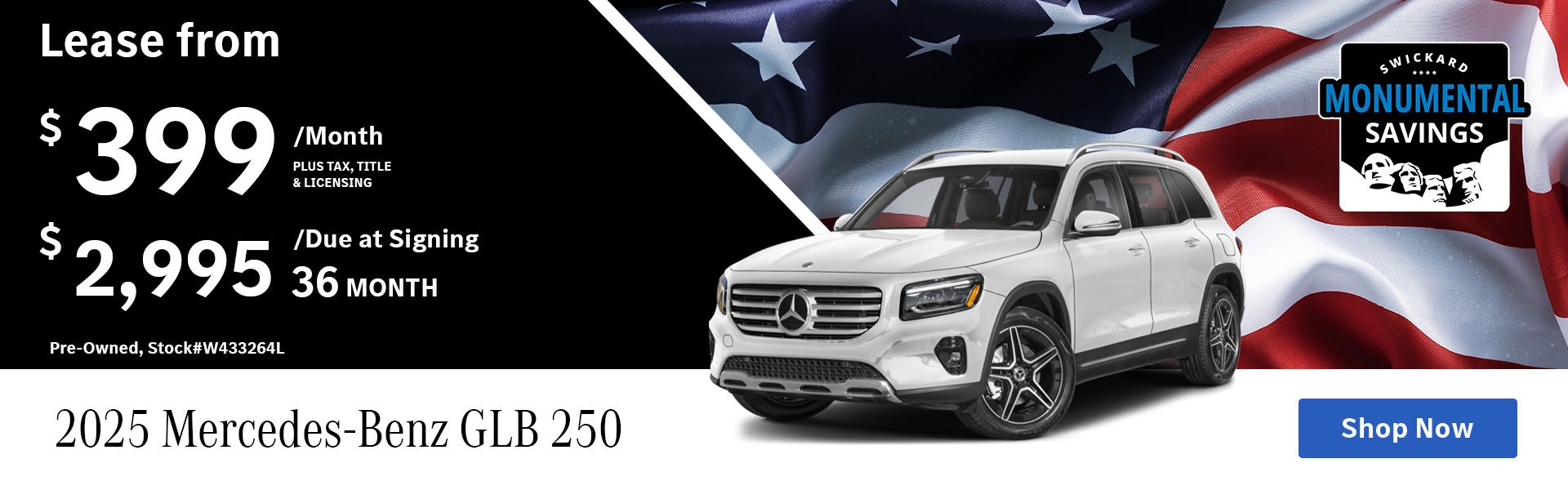 2025 Mercedes-Benz GLB 250 Lease for $399/mo